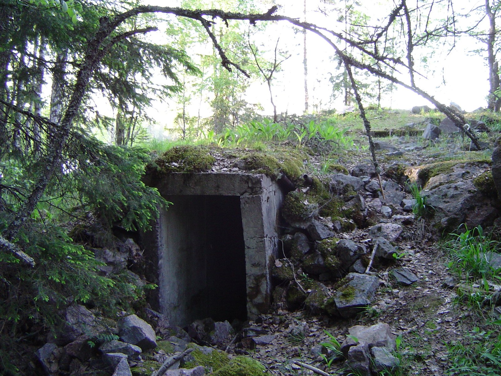 Neuvostoliiton sotilastukikohtaan liittyvä bunkkeri Meikon metsässä